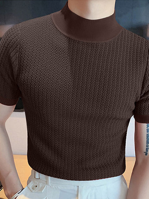 Conrad – Pull élégant à col roulé et manches courtes, alliant confort moderne et style tendance