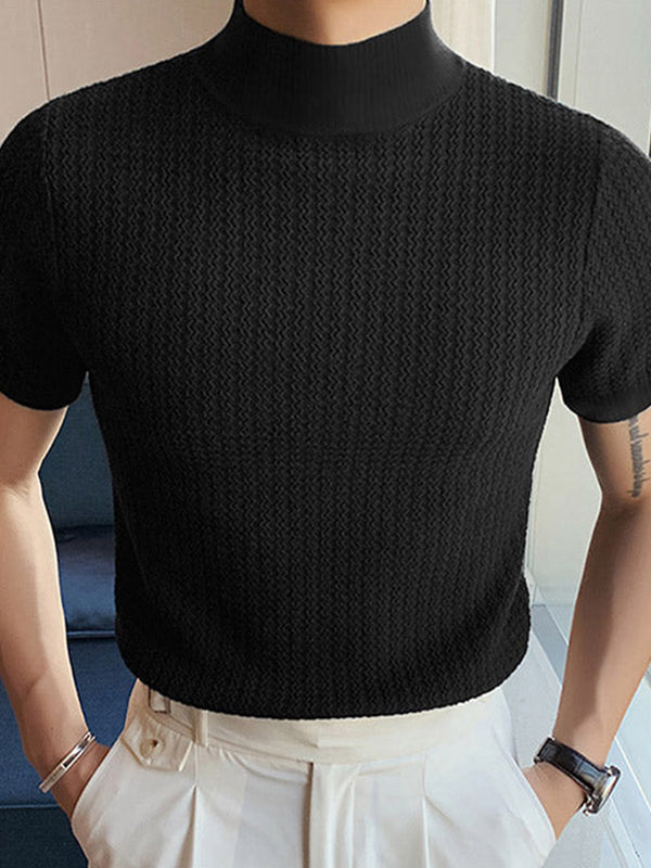 Conrad – Pull élégant à col roulé et manches courtes, alliant confort moderne et style tendance