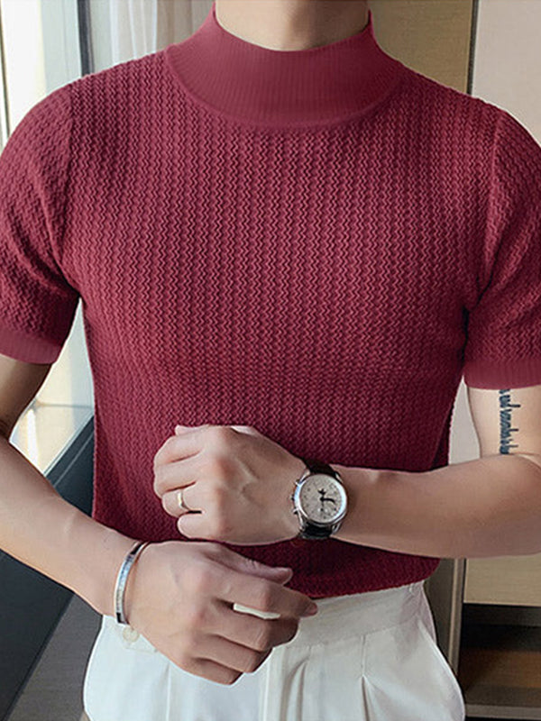 Conrad – Pull élégant à col roulé et manches courtes, alliant confort moderne et style tendance