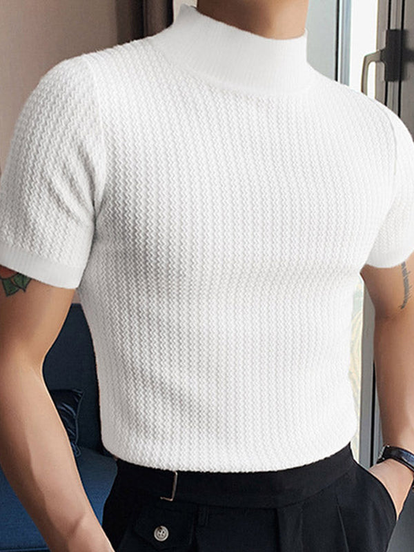 Conrad – Pull élégant à col roulé et manches courtes, alliant confort moderne et style tendance