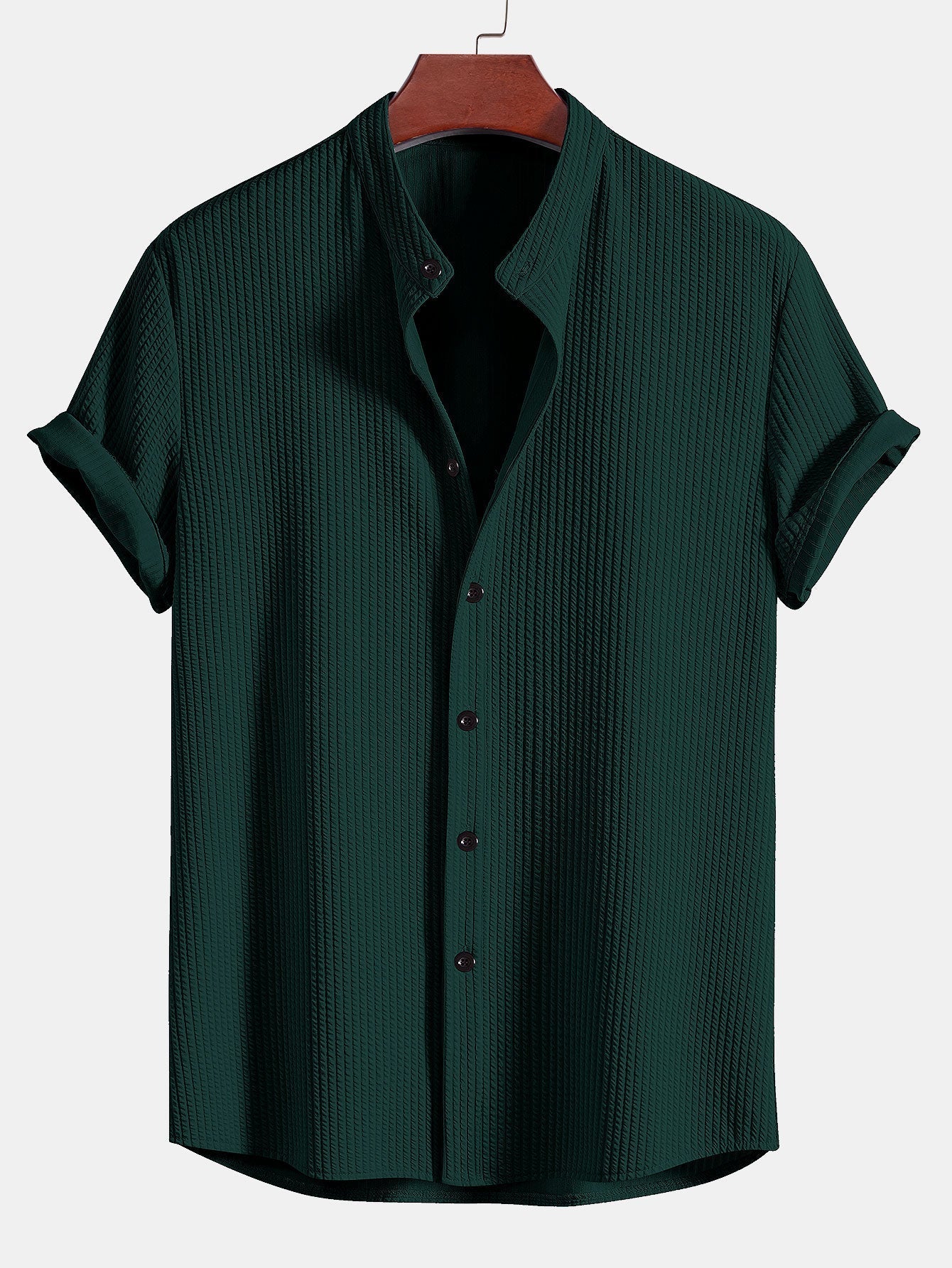 Markus – Chemise à rayures avec col montant, coupe ajustée pour une silhouette athlétique et élégante