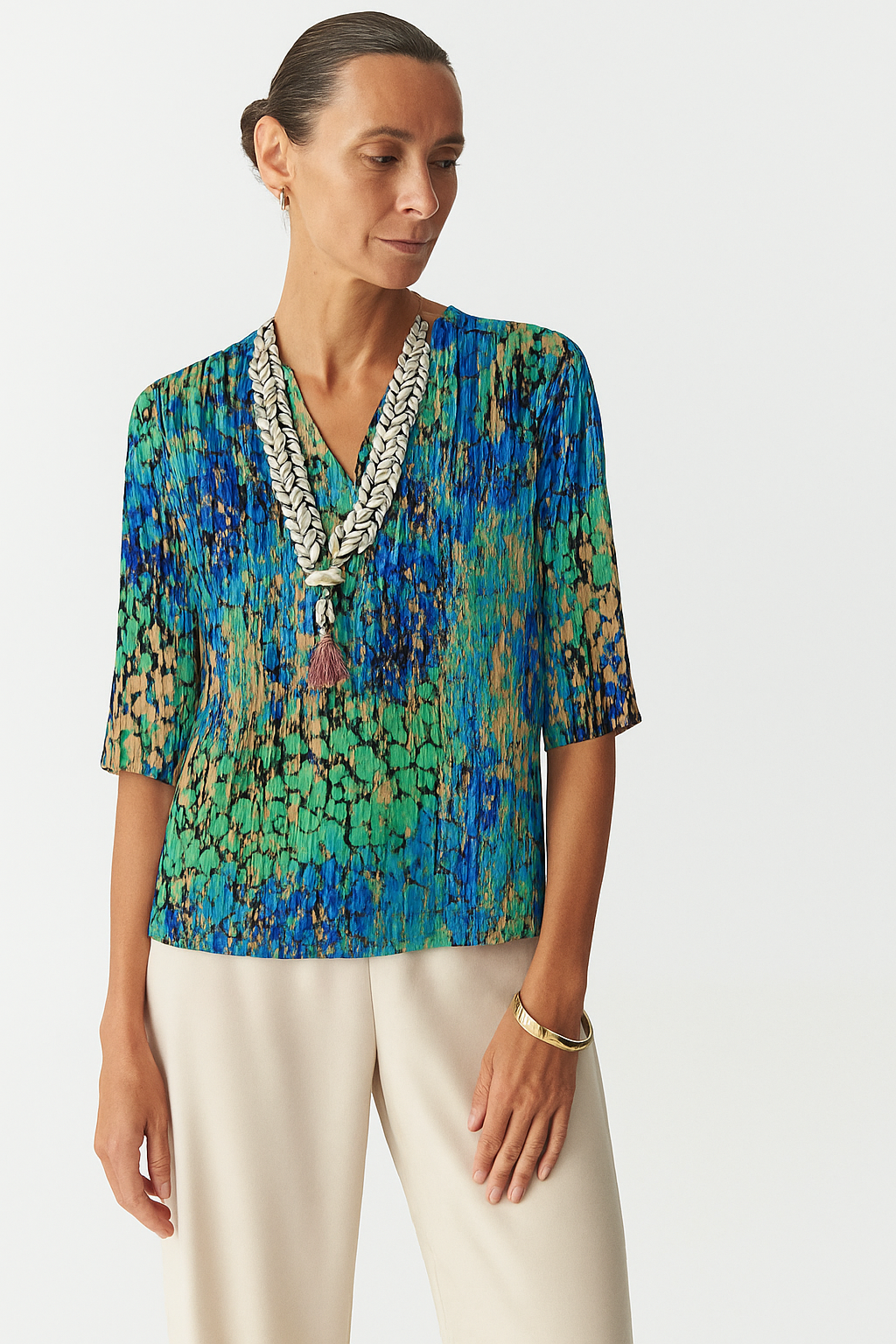 Bernardine | Chemisier vintage élégant aux teintes vives et éclatantes