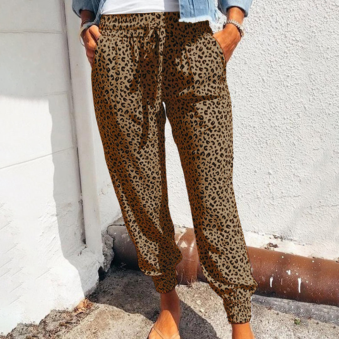 Kleo – Pantalon de détente à motif léopard, alliant confort et style décontracté