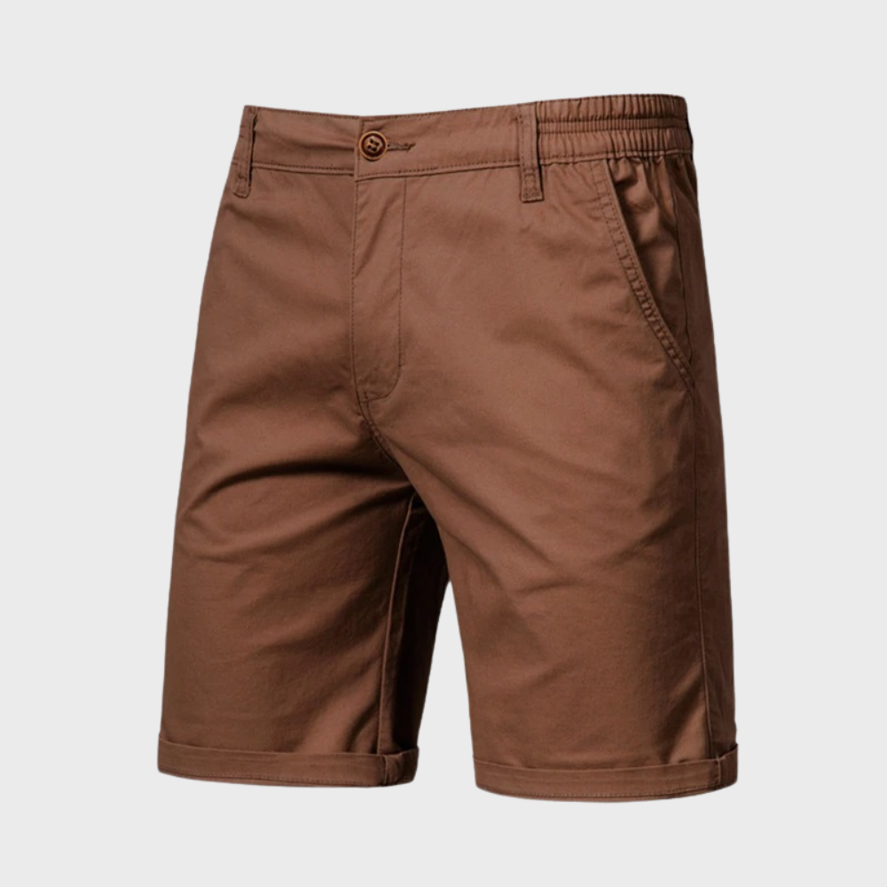 Bastien – Shorts chino en coton à ceinture élastique, alliant élégance estivale et confort décontracté