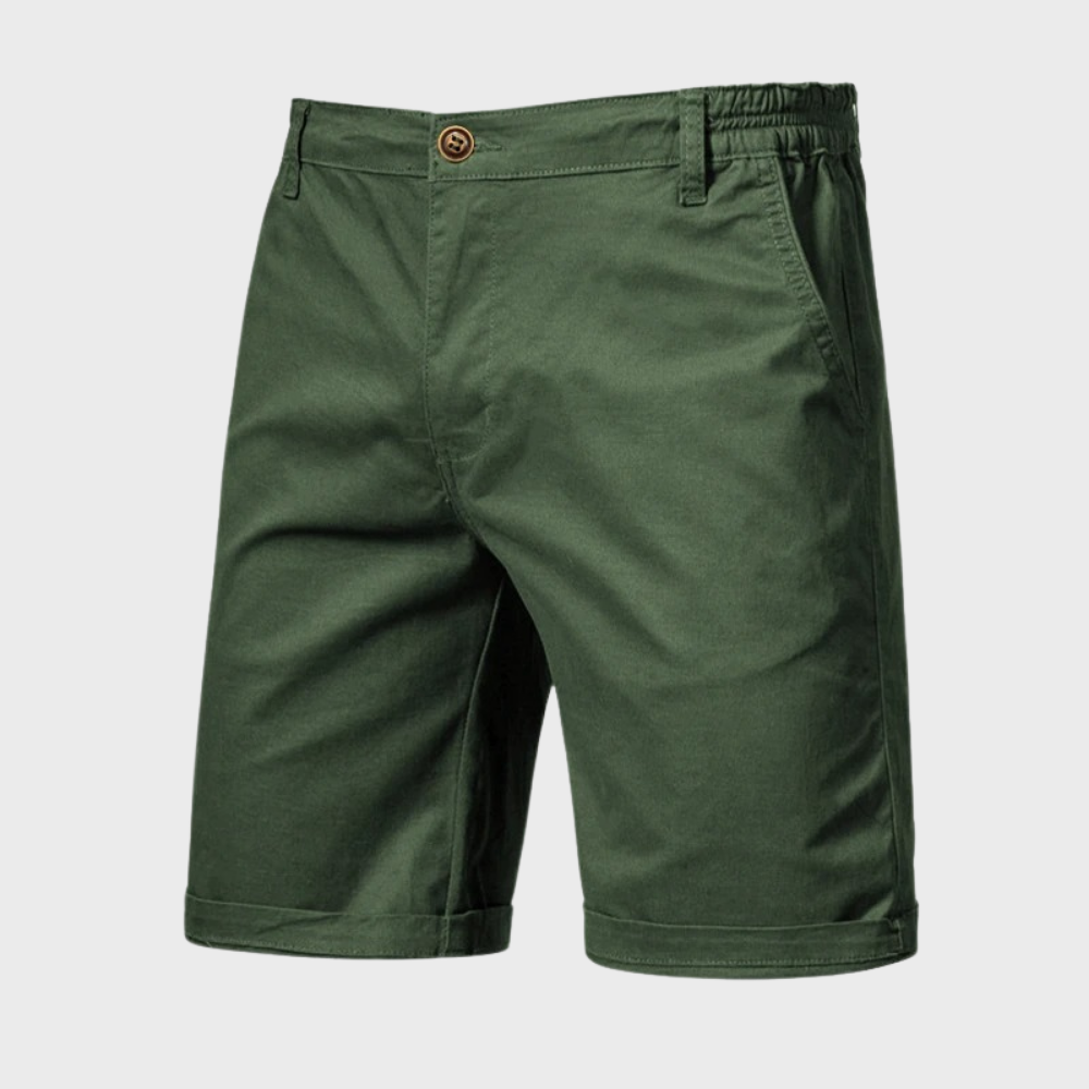 Bastien – Shorts chino en coton à ceinture élastique, alliant élégance estivale et confort décontracté