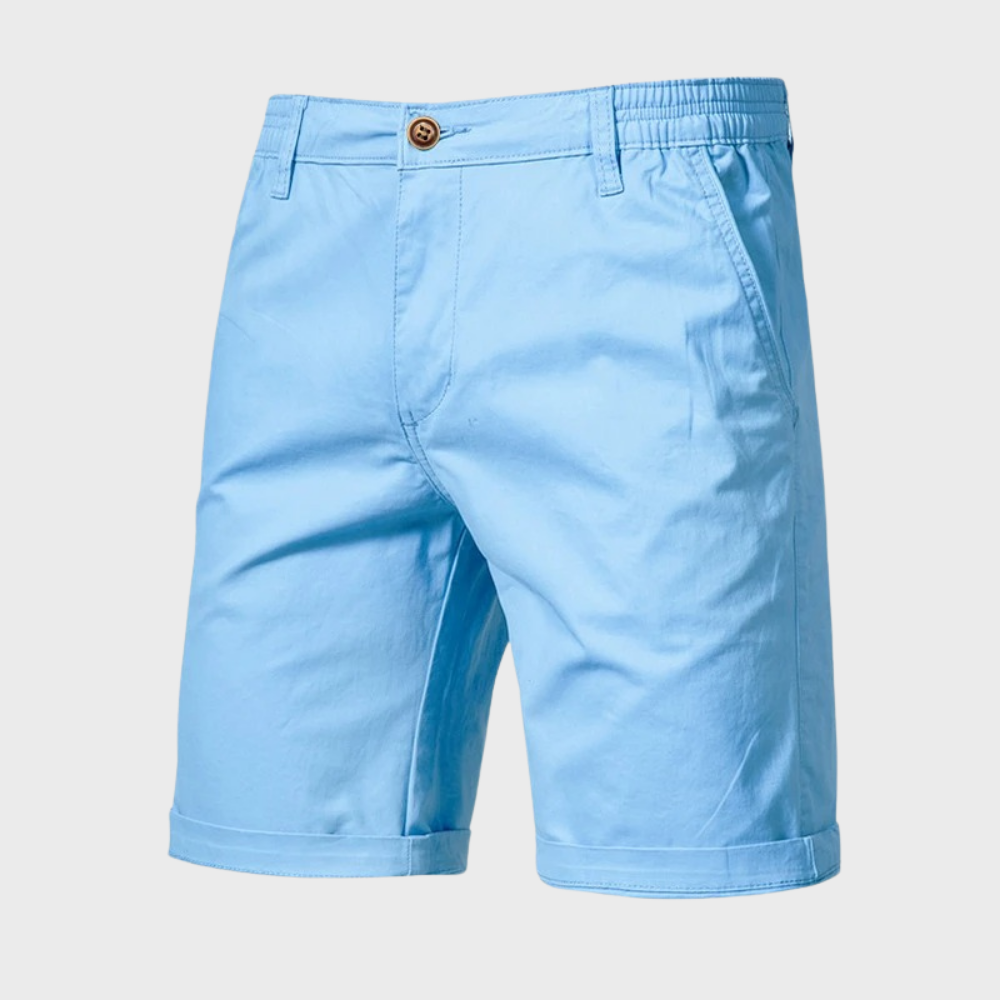 Bastien – Shorts chino en coton à ceinture élastique, alliant élégance estivale et confort décontracté