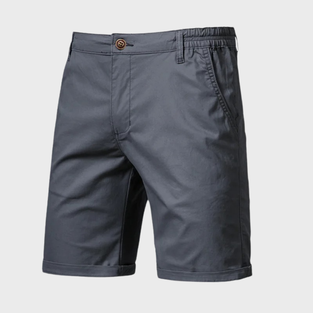 Bastien – Shorts chino en coton à ceinture élastique, alliant élégance estivale et confort décontracté