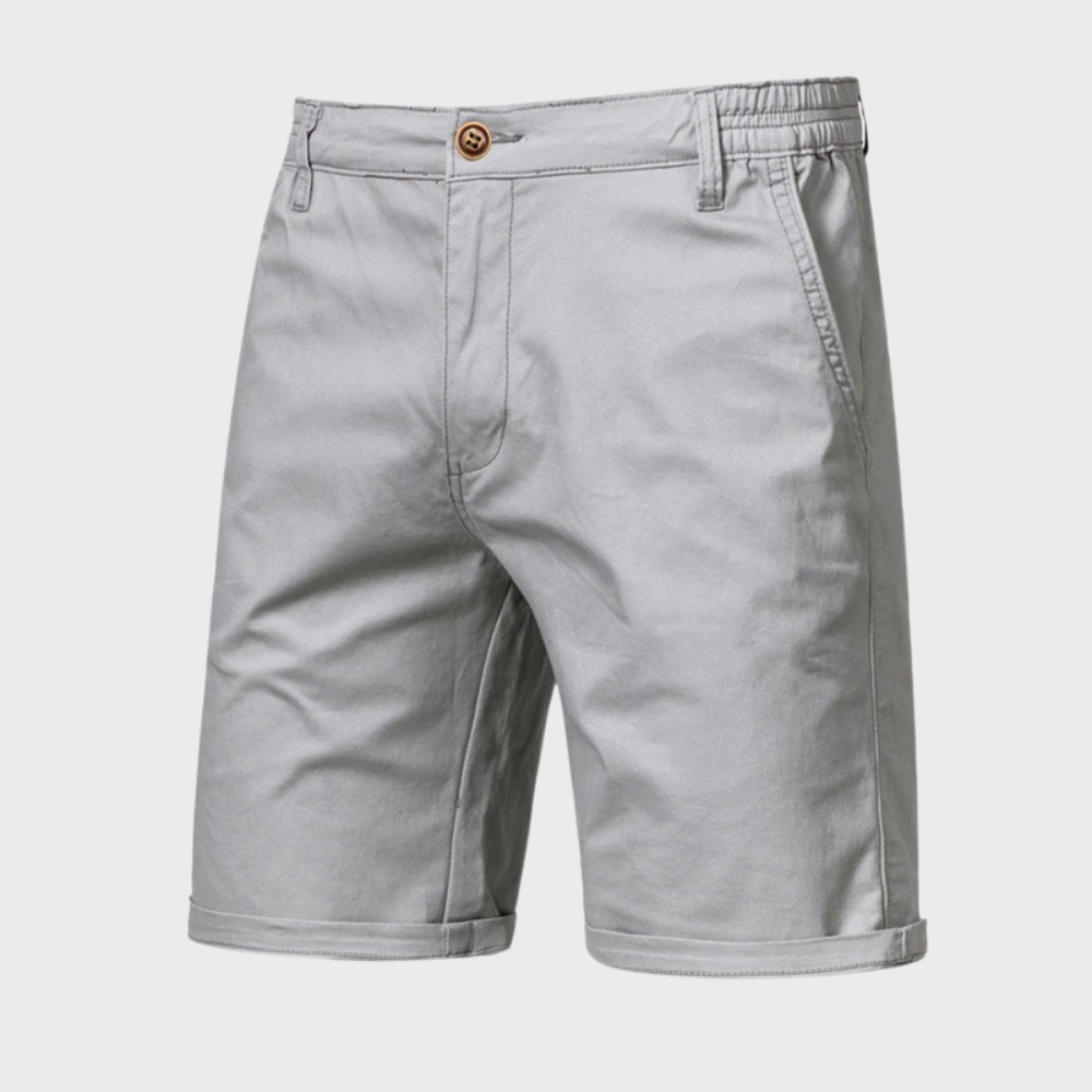 Bastien – Shorts chino en coton à ceinture élastique, alliant élégance estivale et confort décontracté