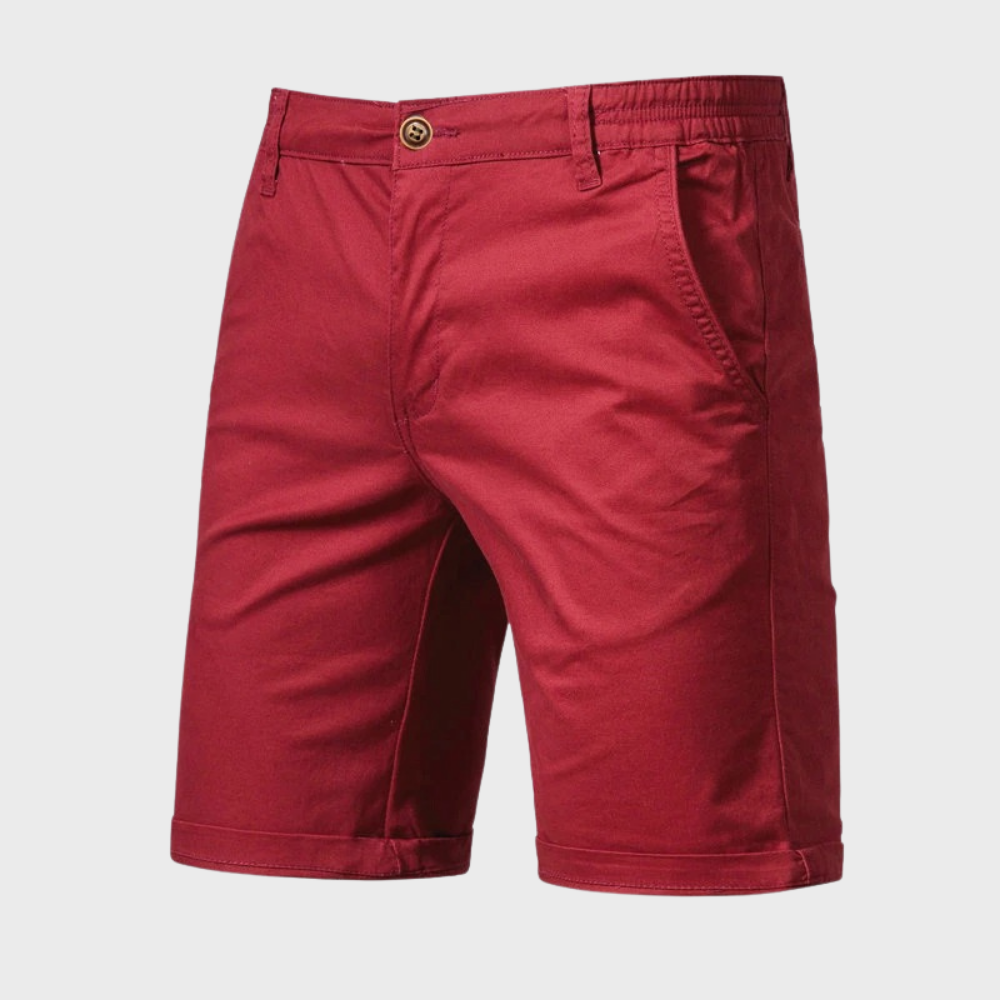 Bastien – Shorts chino en coton à ceinture élastique, alliant élégance estivale et confort décontracté