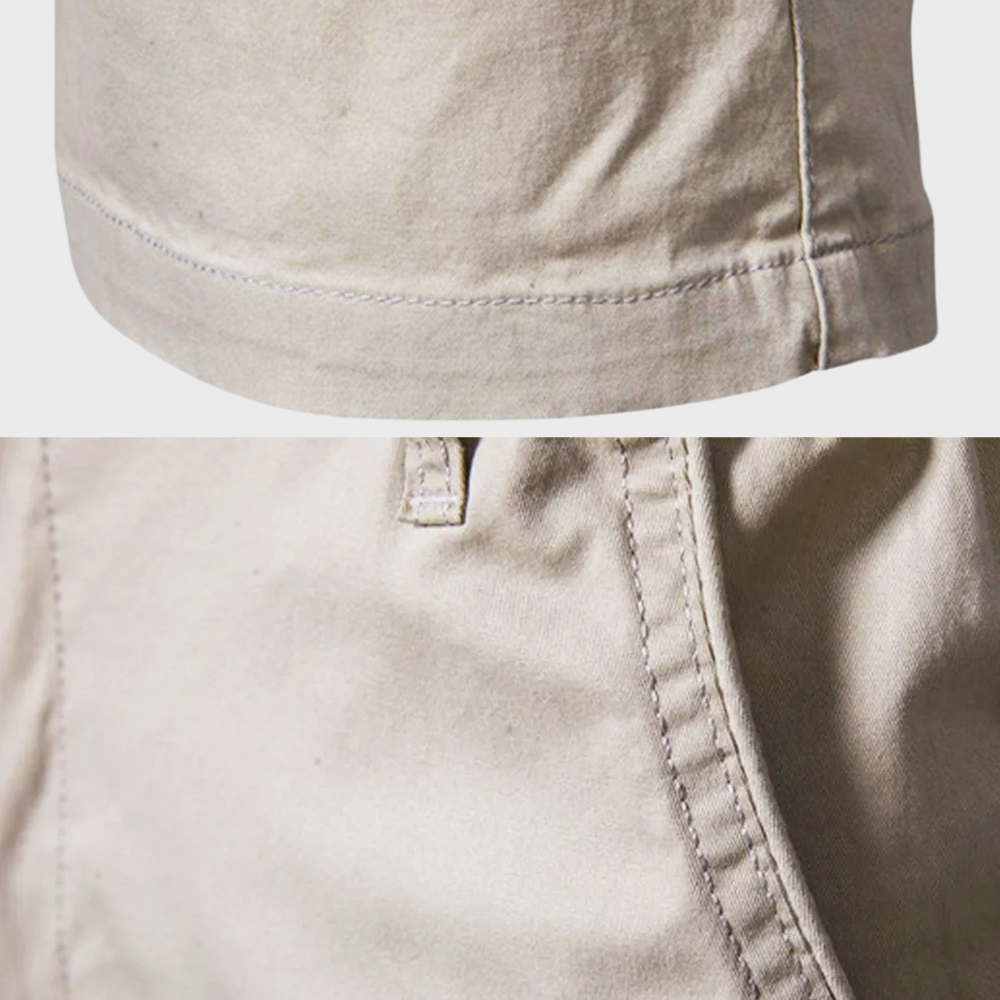 Bastien – Shorts chino en coton à ceinture élastique, alliant élégance estivale et confort décontracté