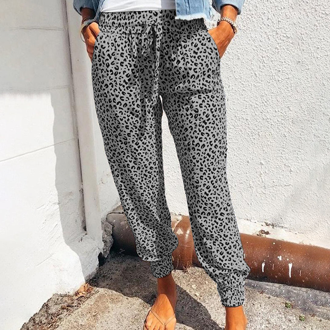 Kleo – Pantalon de détente à motif léopard, alliant confort et style décontracté