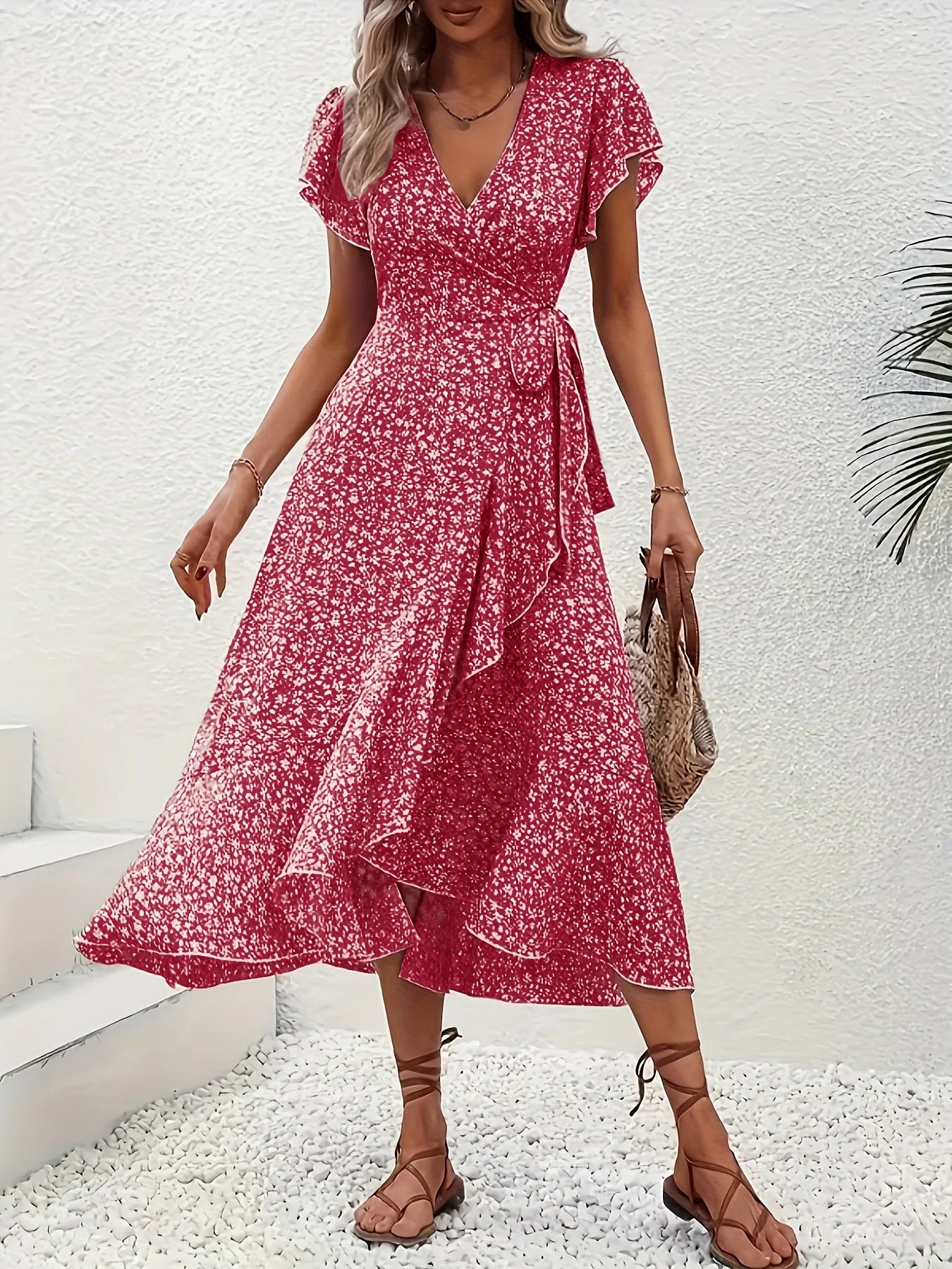 Mette - Robe d'été élégante à imprimé floral et détails magiques