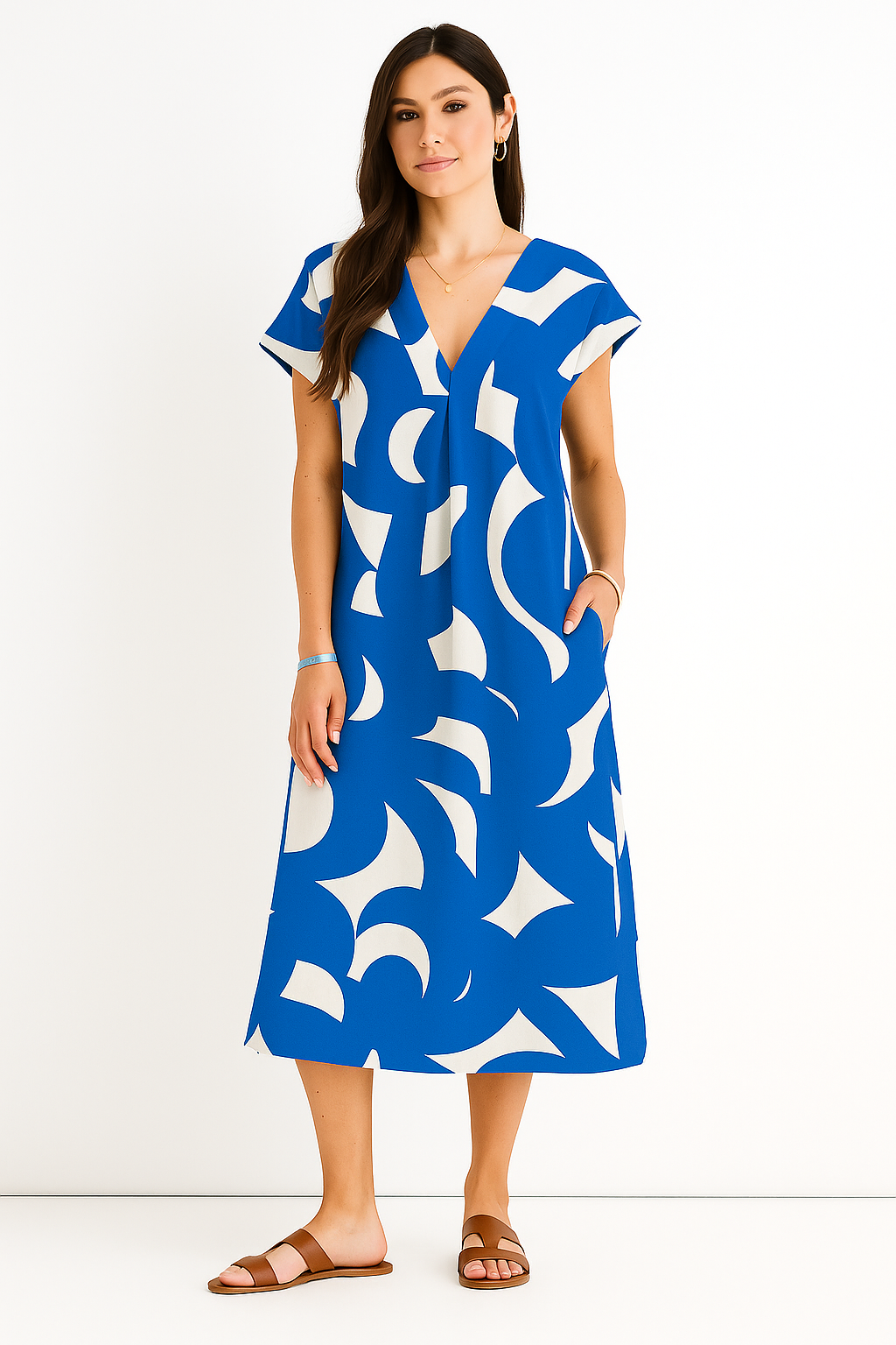 Valérie | Robe élégante et fluide avec décolleté en V flatteur