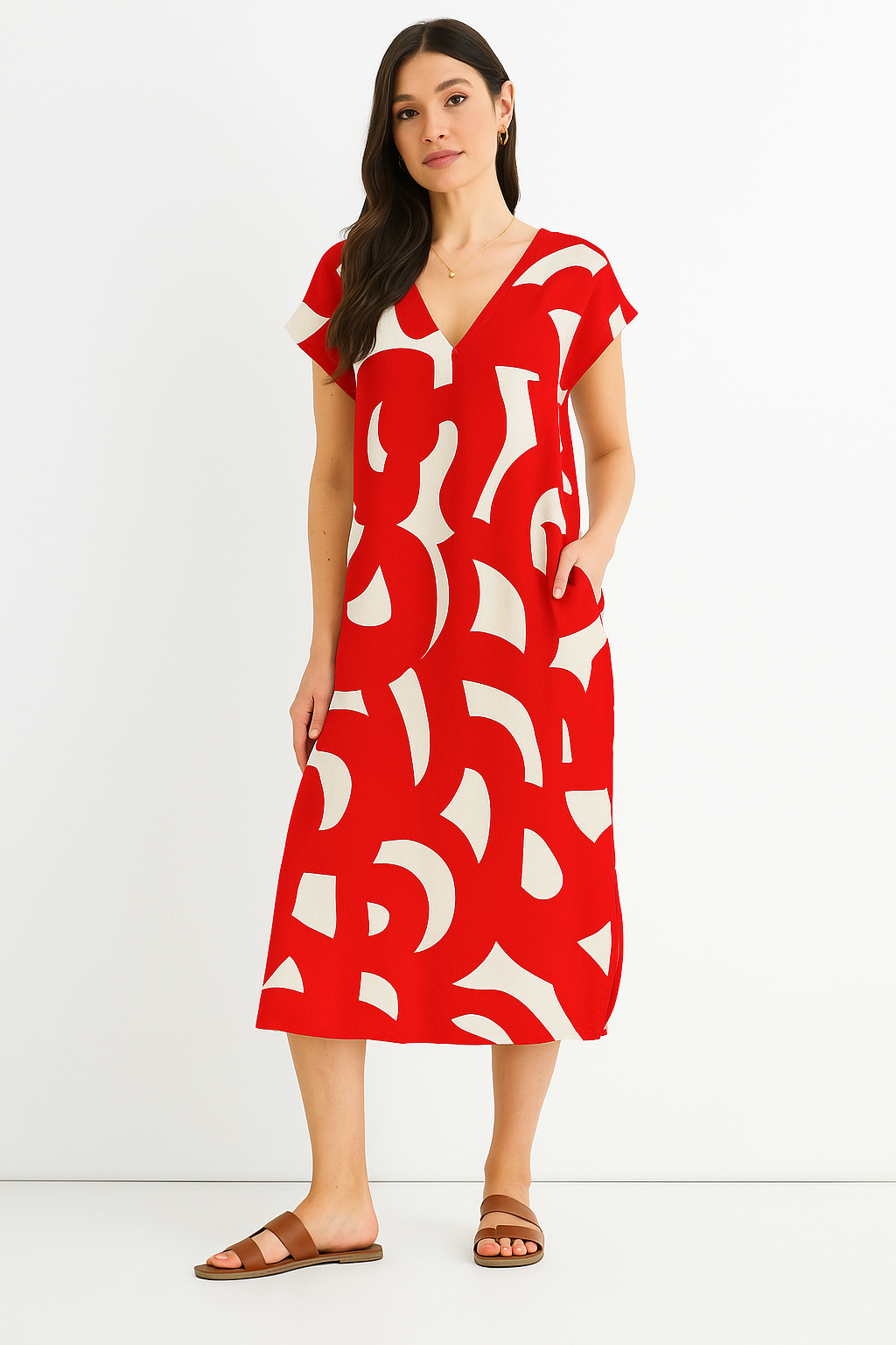 Valérie | Robe élégante et fluide avec décolleté en V flatteur