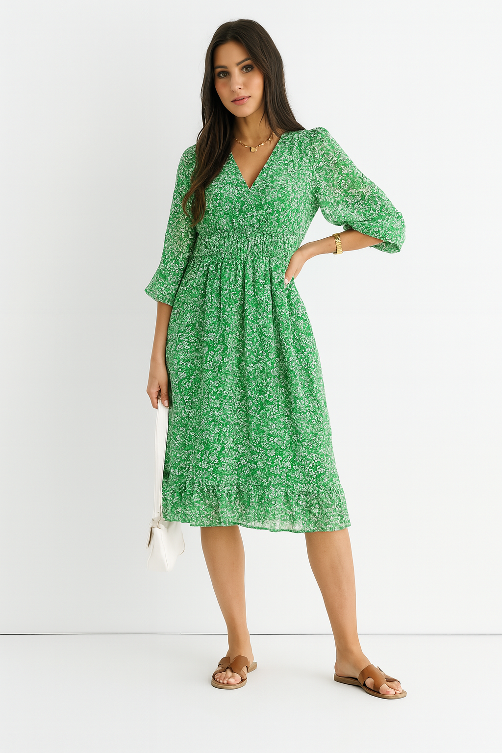 Annalise - Mélange élégant de motifs floraux avec des manches ballon