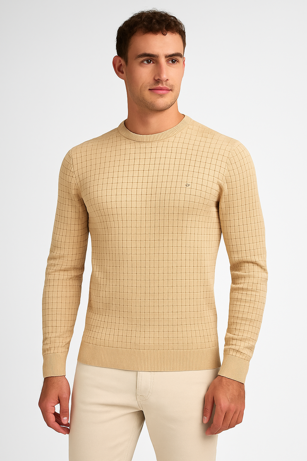 Harold - Pull pour homme élégant Vincent avec motif à carreaux tendance