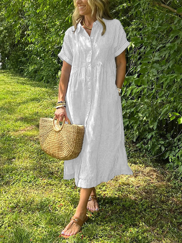 Sara – Blouse oversize à rayures élégantes avec poches pratiques