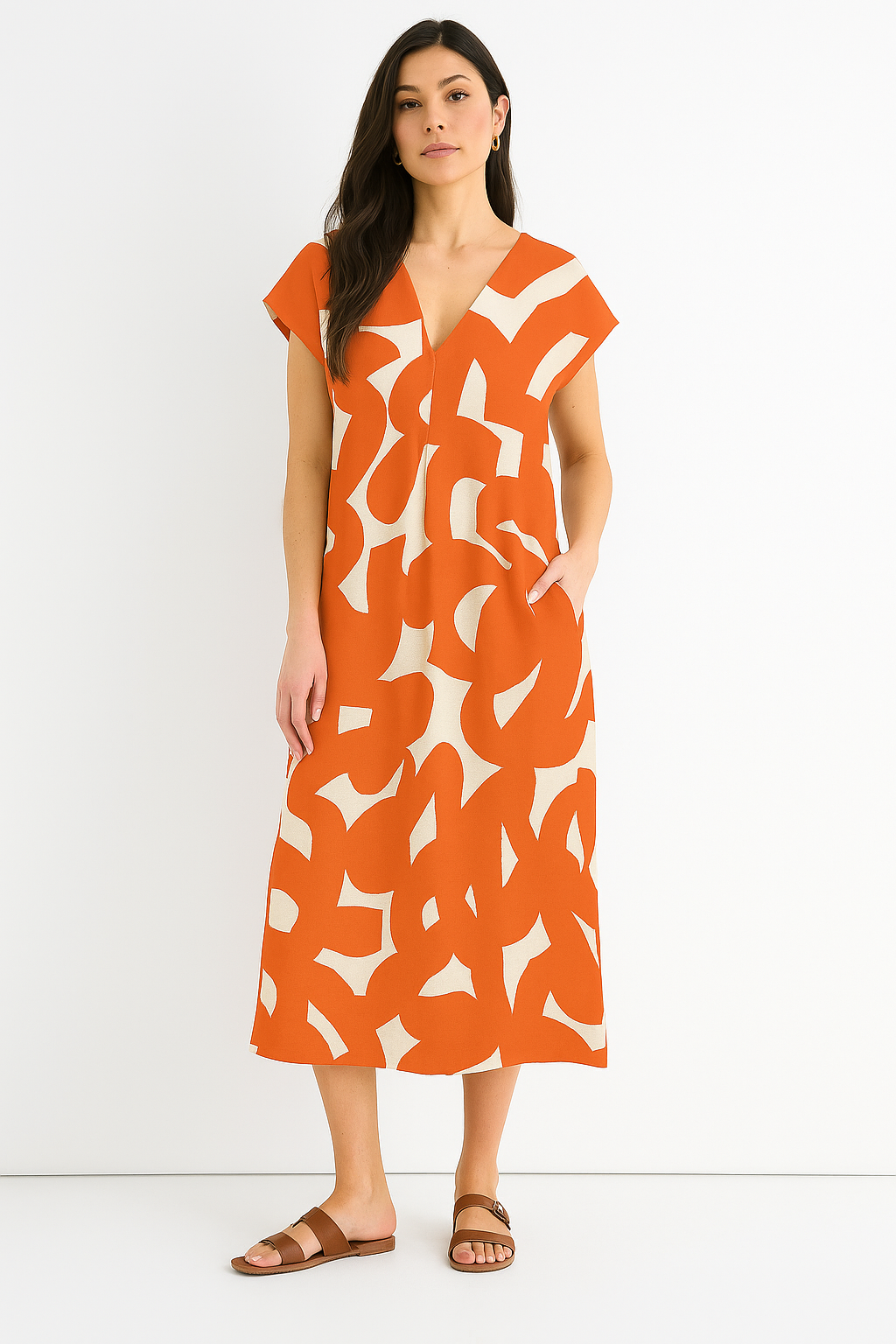 Valérie | Robe élégante et fluide avec décolleté en V flatteur