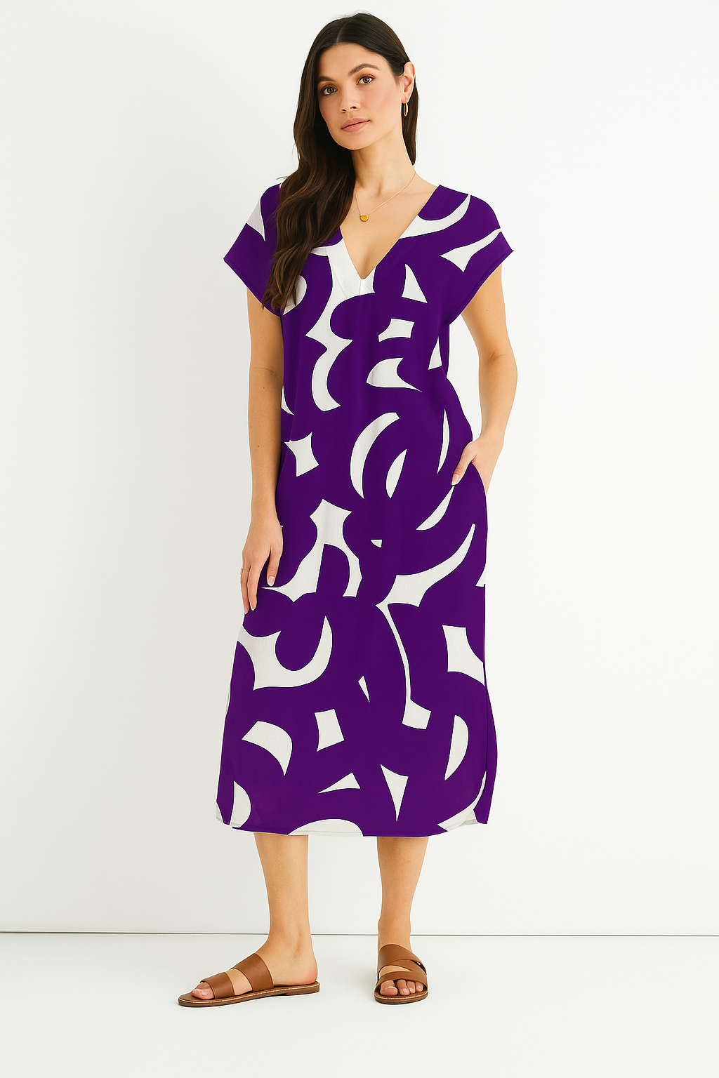 Valérie | Robe élégante et fluide avec décolleté en V flatteur
