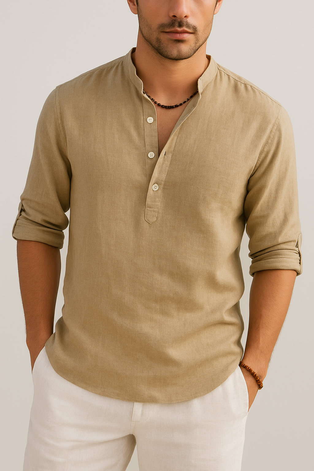 Julien – Chemise légère en lin à coupe moderne et col classique