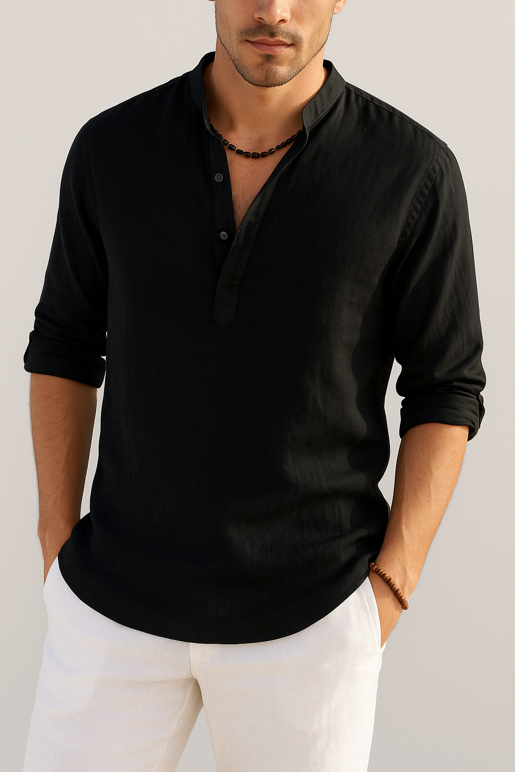 Julien – Chemise légère en lin à coupe moderne et col classique