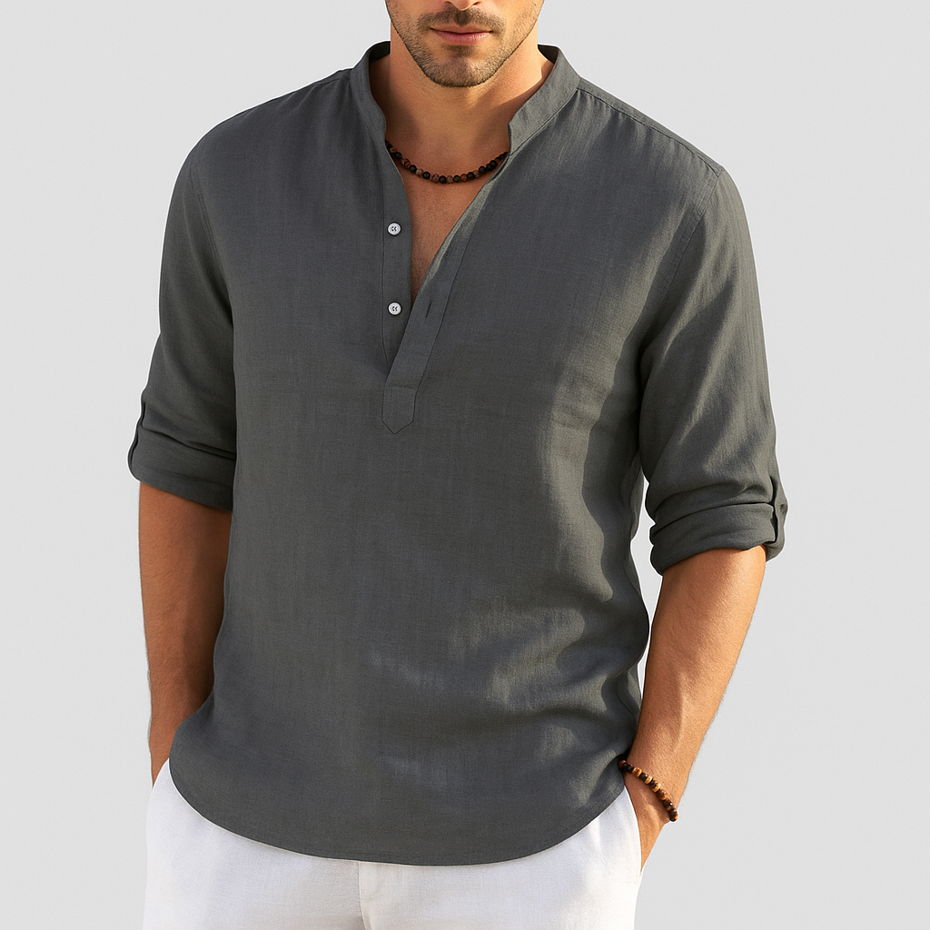 Julien – Chemise légère en lin à coupe moderne et col classique