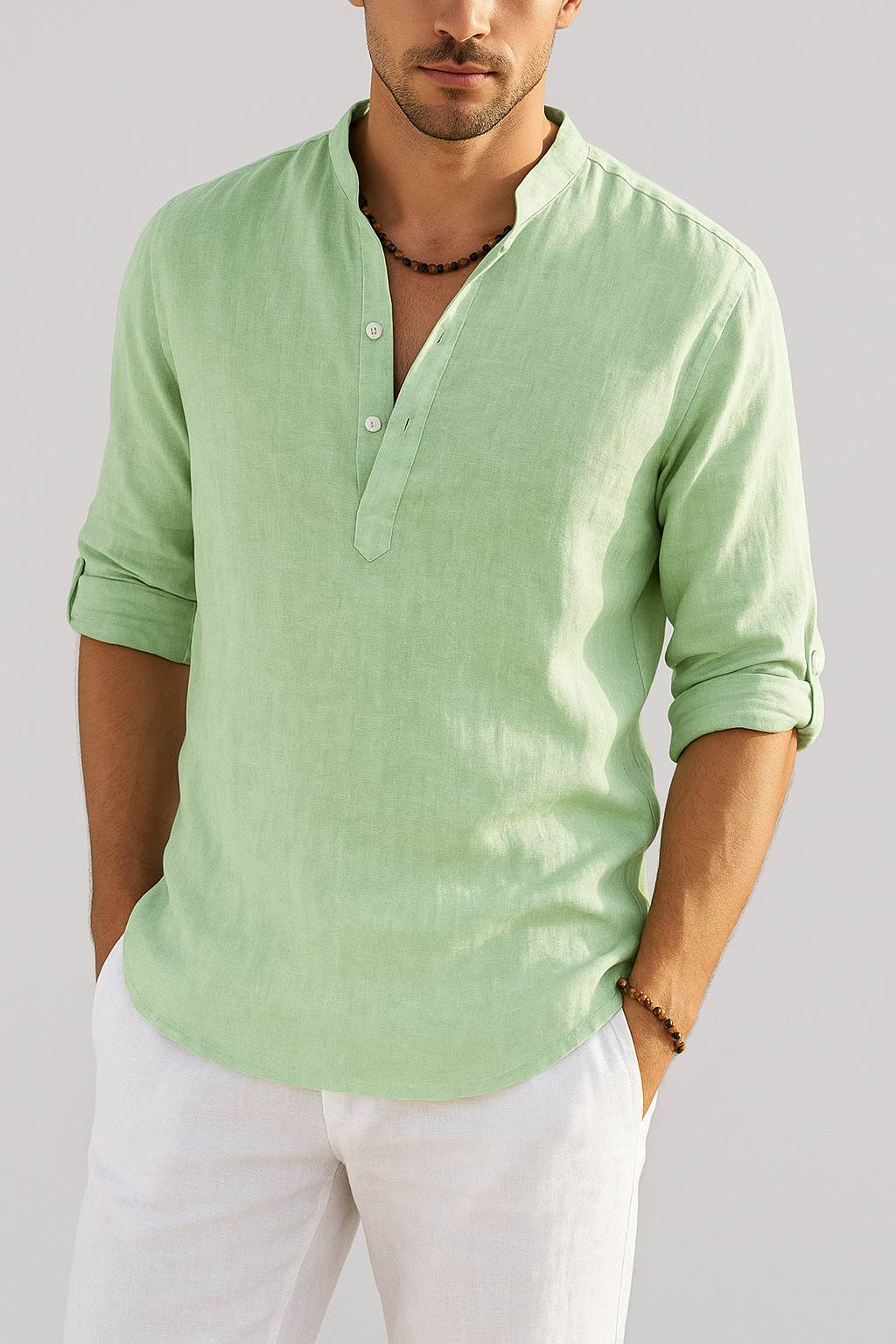 Julien – Chemise légère en lin à coupe moderne et col classique