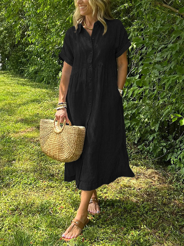 Sara – Blouse oversize à rayures élégantes avec poches pratiques