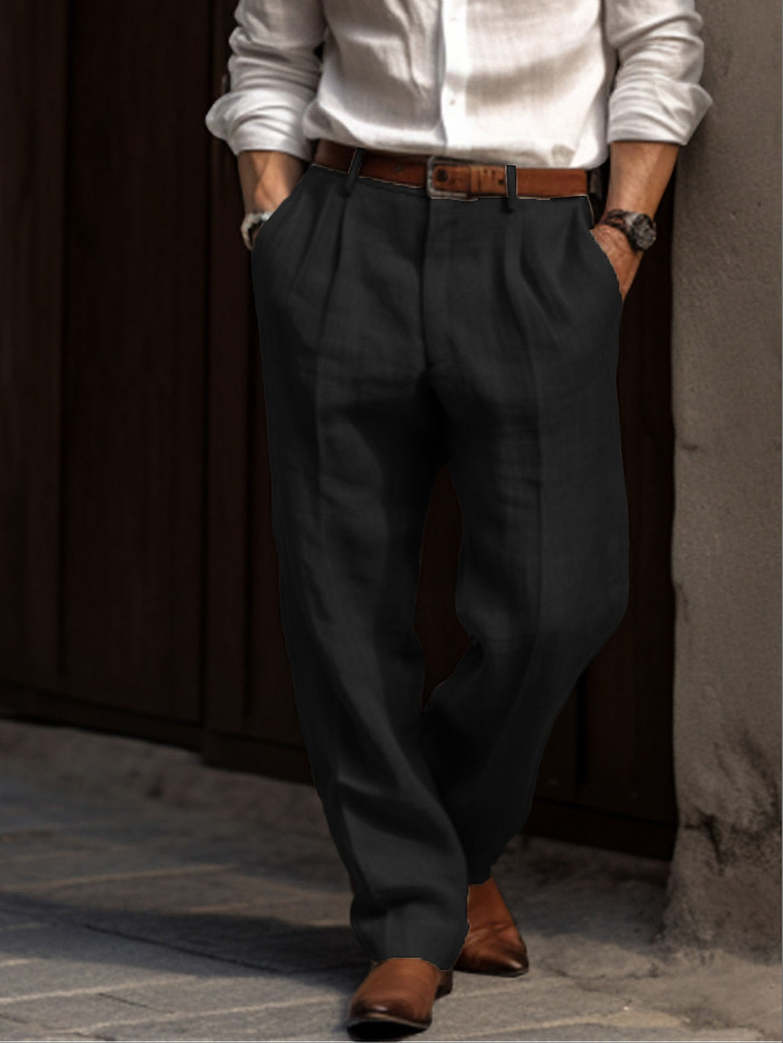 Julien – Pantalon en lin chic et confortable pour homme, parfait pour un look sophistiqué