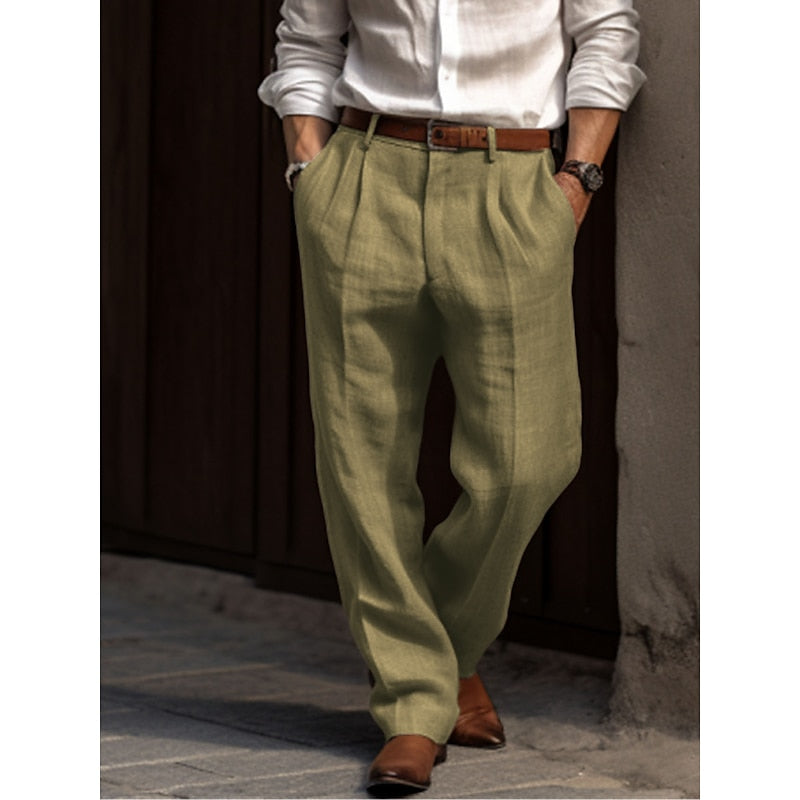 Julien – Pantalon en lin chic et confortable pour homme, parfait pour un look sophistiqué