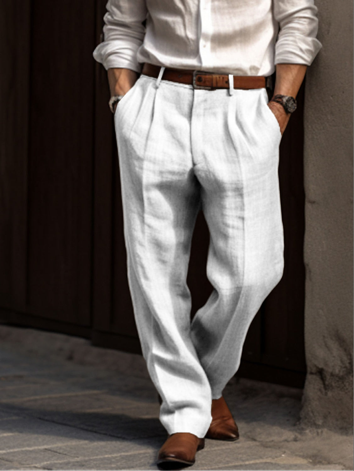 Julien – Pantalon en lin chic et confortable pour homme, parfait pour un look sophistiqué