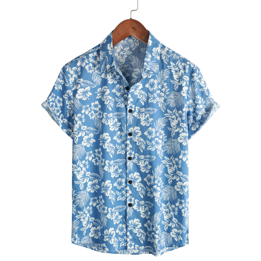 Mathieu – Chemise hawaïenne élégante à manches courtes avec motif floral raffiné