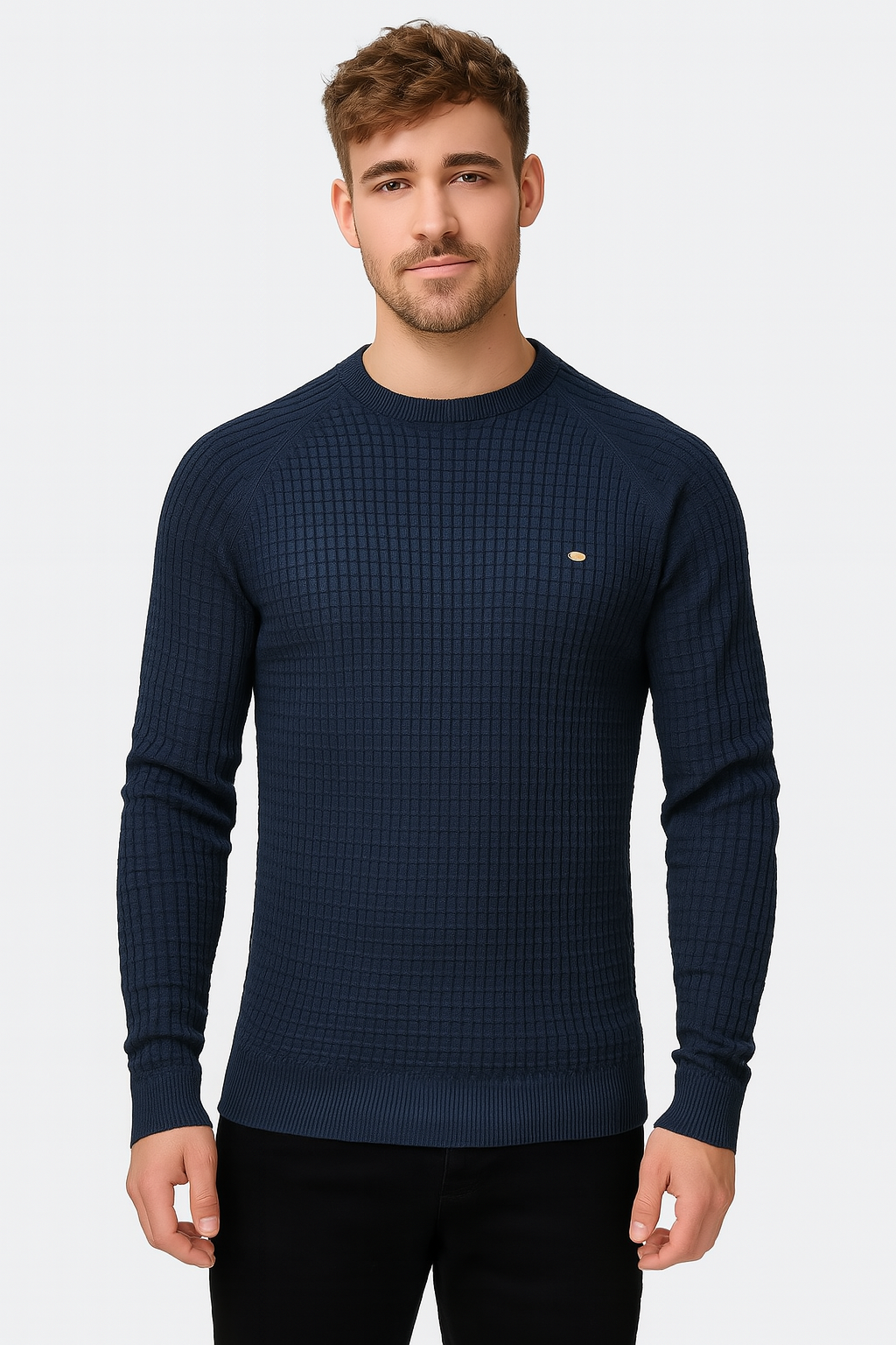 Harold - Pull pour homme élégant Vincent avec motif à carreaux tendance