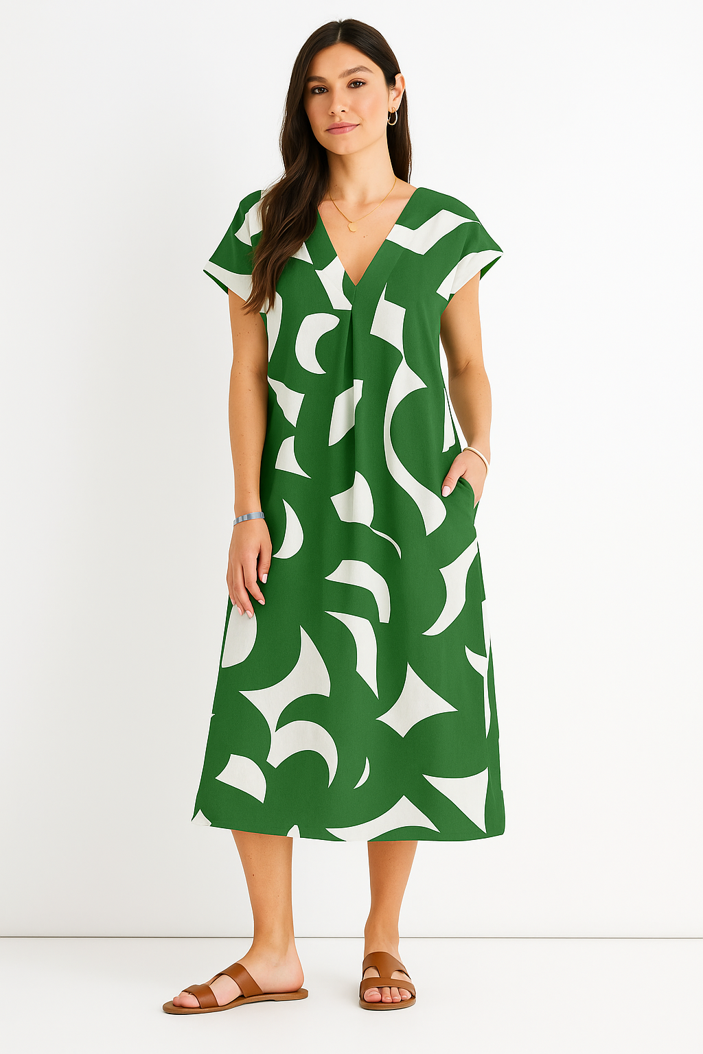 Valérie | Robe élégante et fluide avec décolleté en V flatteur