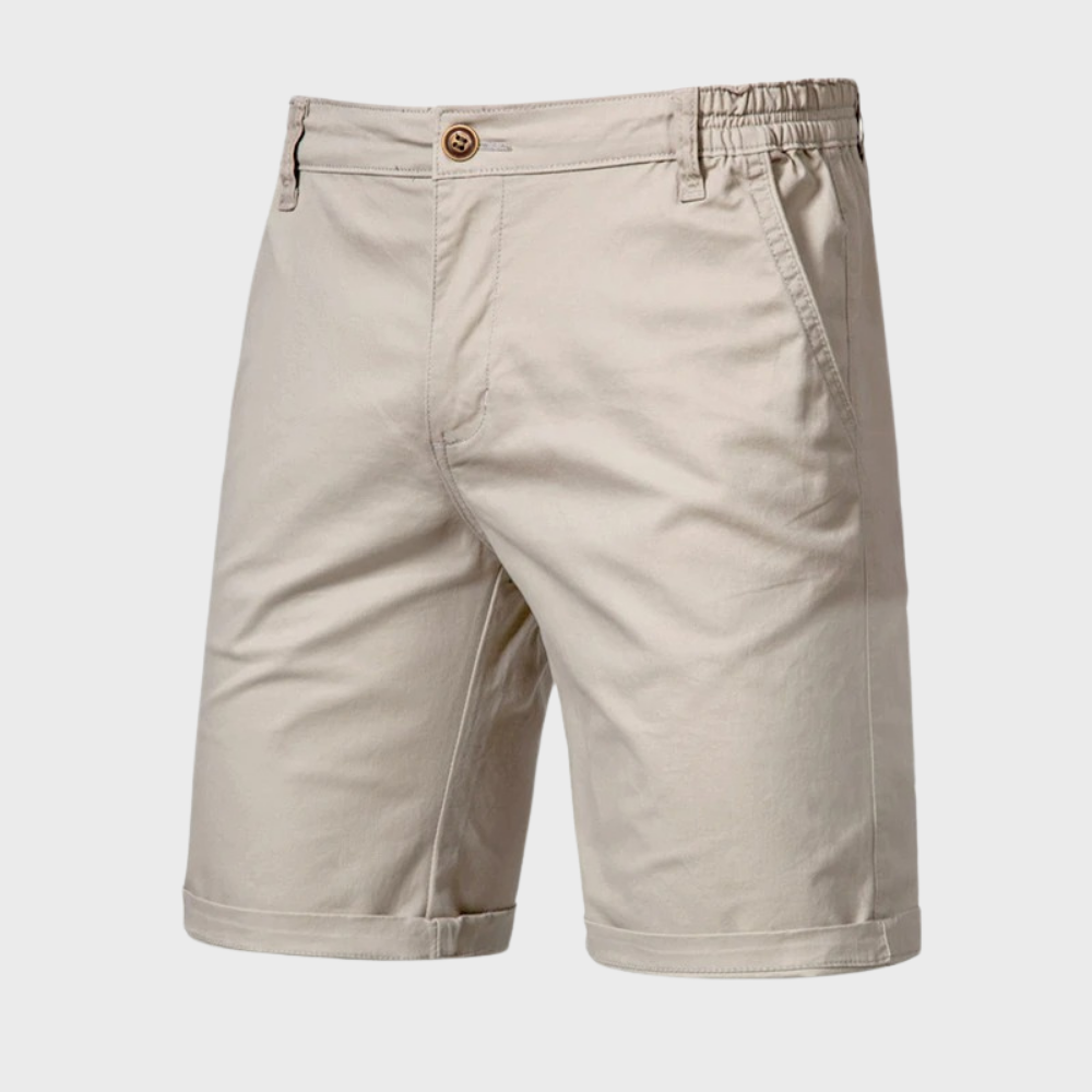 Bastien – Shorts chino en coton à ceinture élastique, alliant élégance estivale et confort décontracté