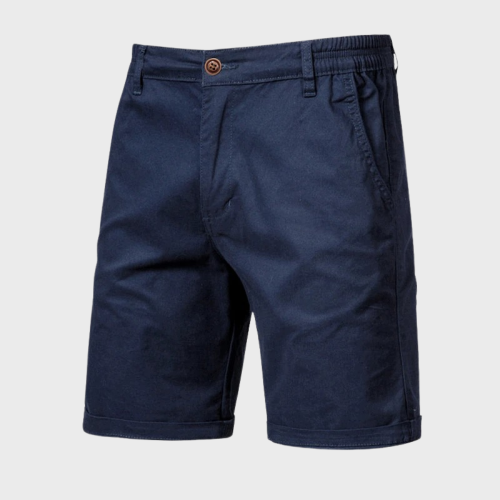 Bastien – Shorts chino en coton à ceinture élastique, alliant élégance estivale et confort décontracté