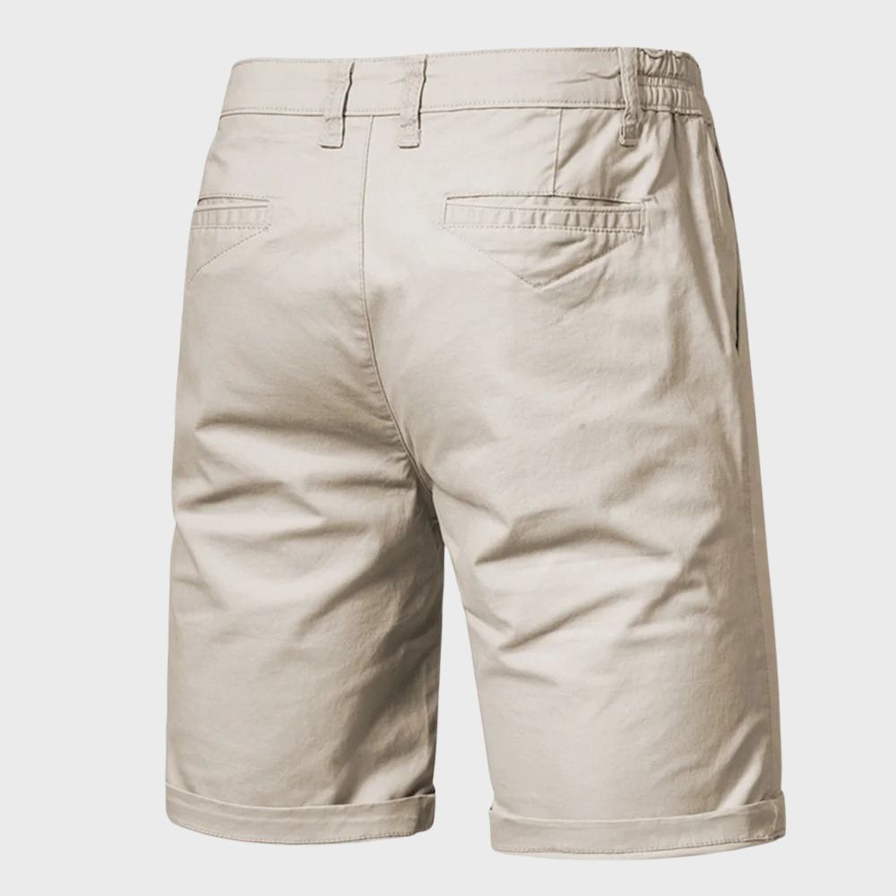 Bastien – Shorts chino en coton à ceinture élastique, alliant élégance estivale et confort décontracté