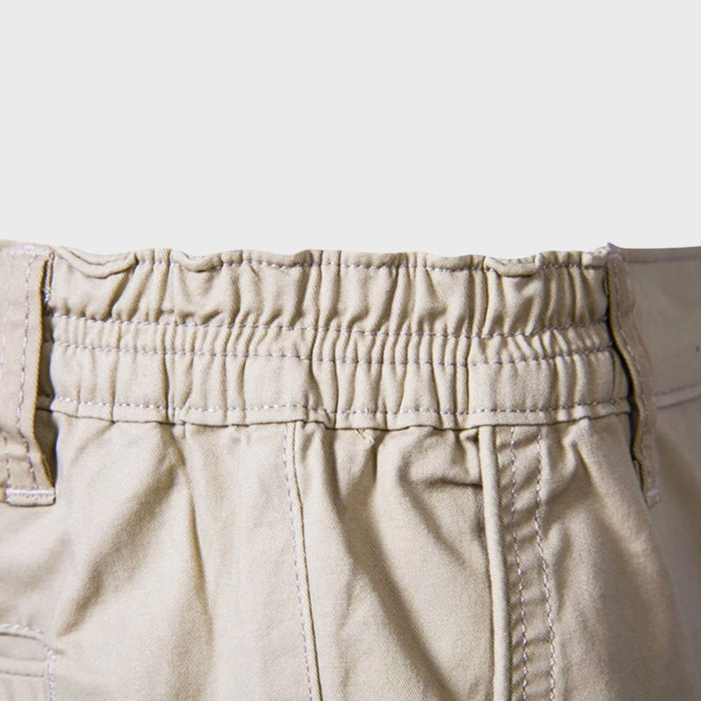 Bastien – Shorts chino en coton à ceinture élastique, alliant élégance estivale et confort décontracté