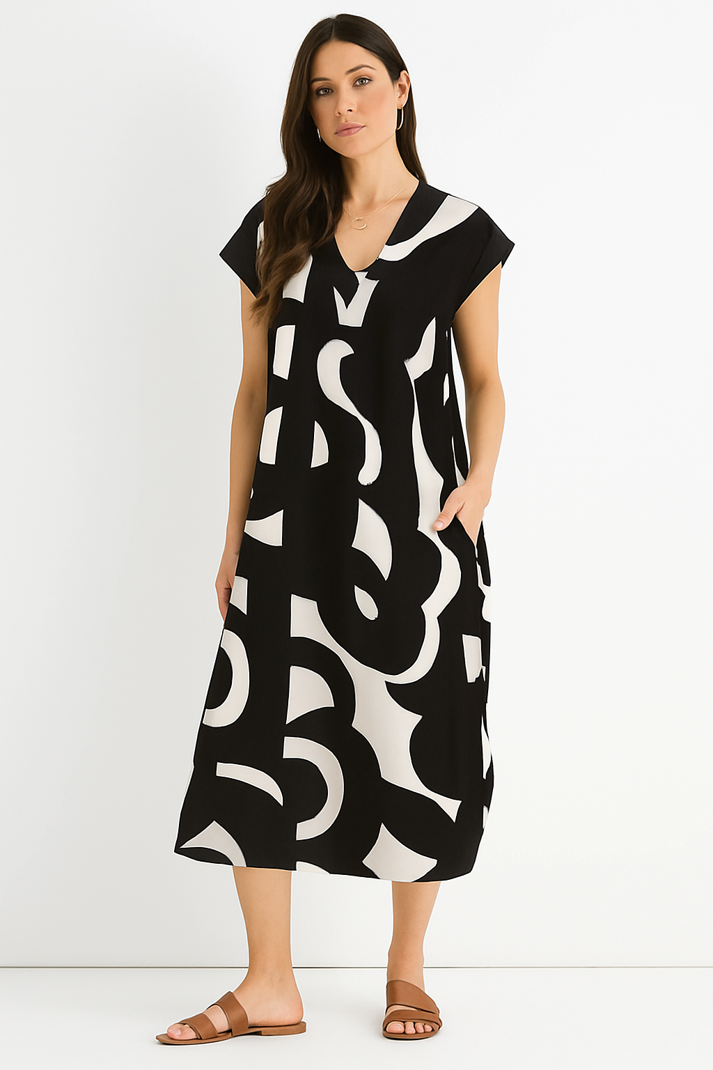 Valérie | Robe élégante et fluide avec décolleté en V flatteur