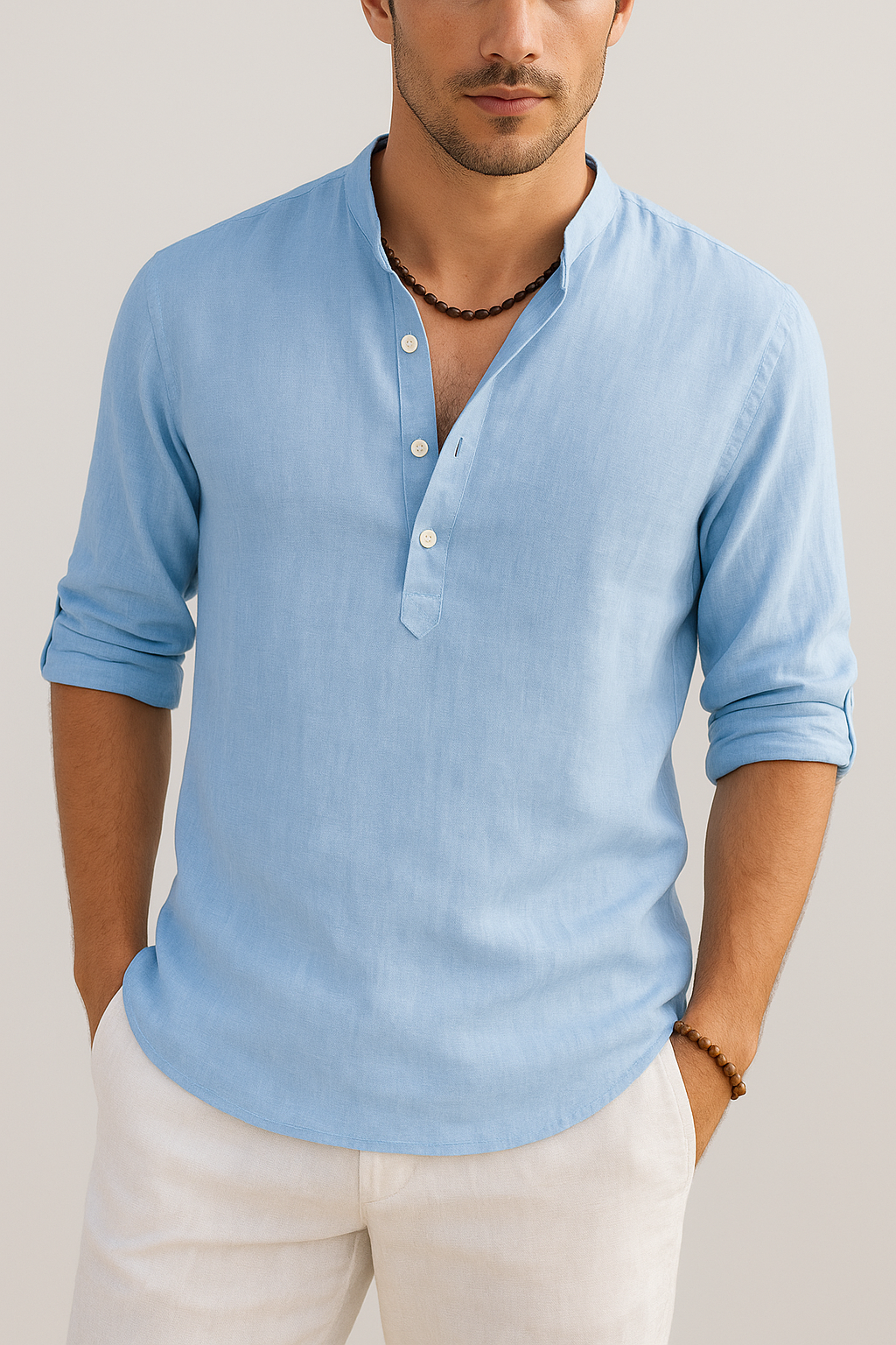 Julien – Chemise légère en lin à coupe moderne et col classique