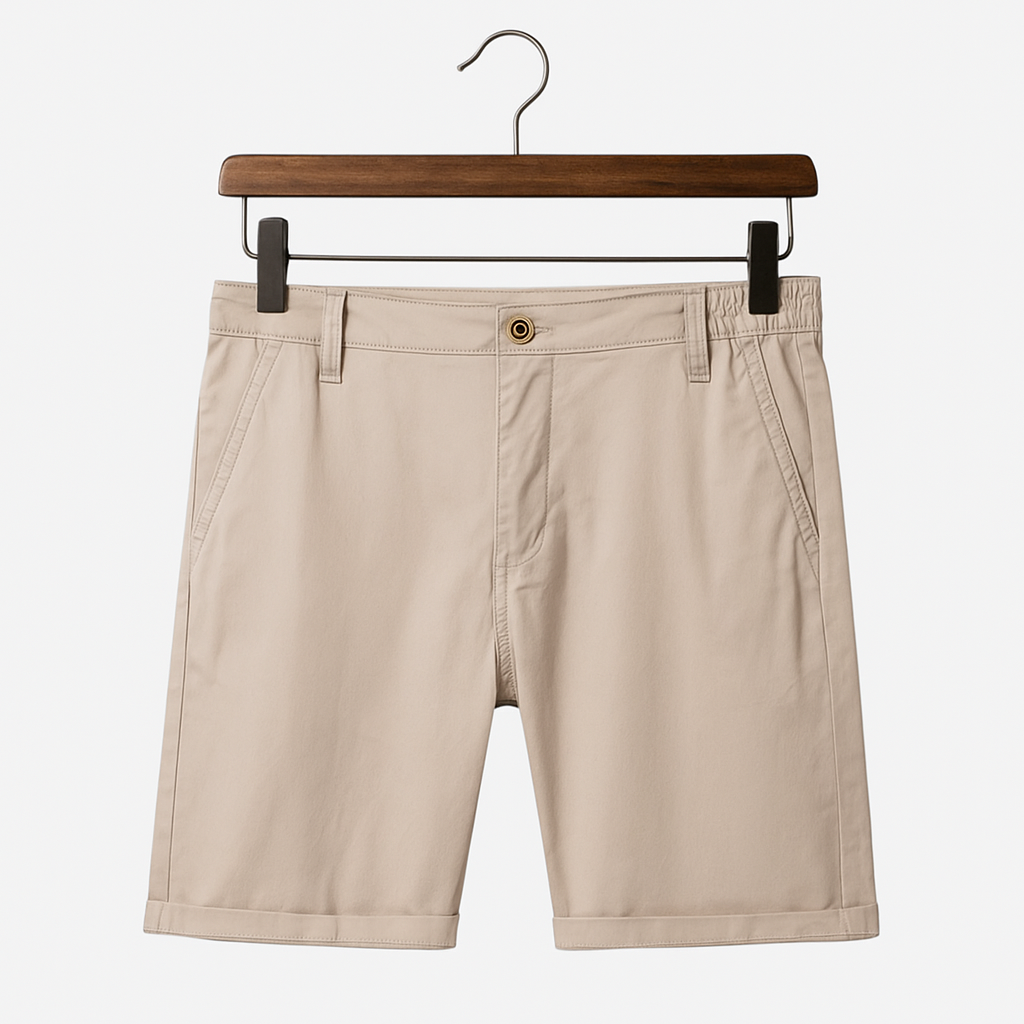 Bastien – Shorts chino en coton à ceinture élastique, alliant élégance estivale et confort décontracté