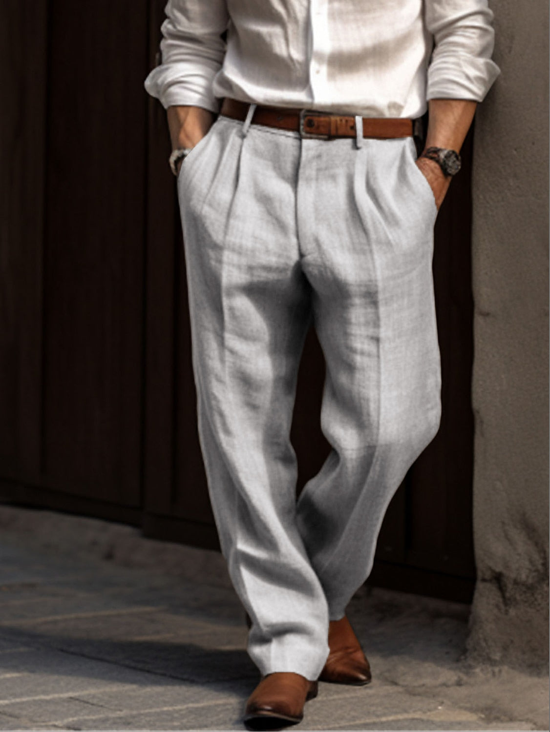 Julien – Pantalon en lin chic et confortable pour homme, parfait pour un look sophistiqué