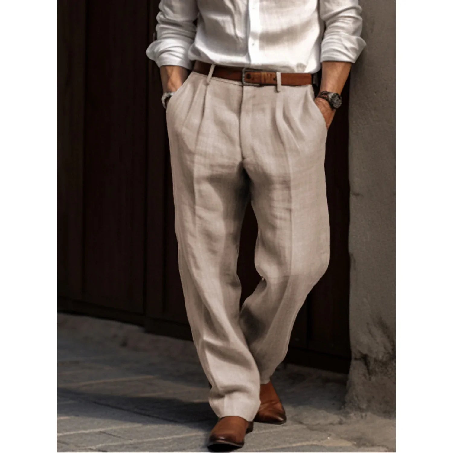 Julien – Pantalon en lin chic et confortable pour homme, parfait pour un look sophistiqué